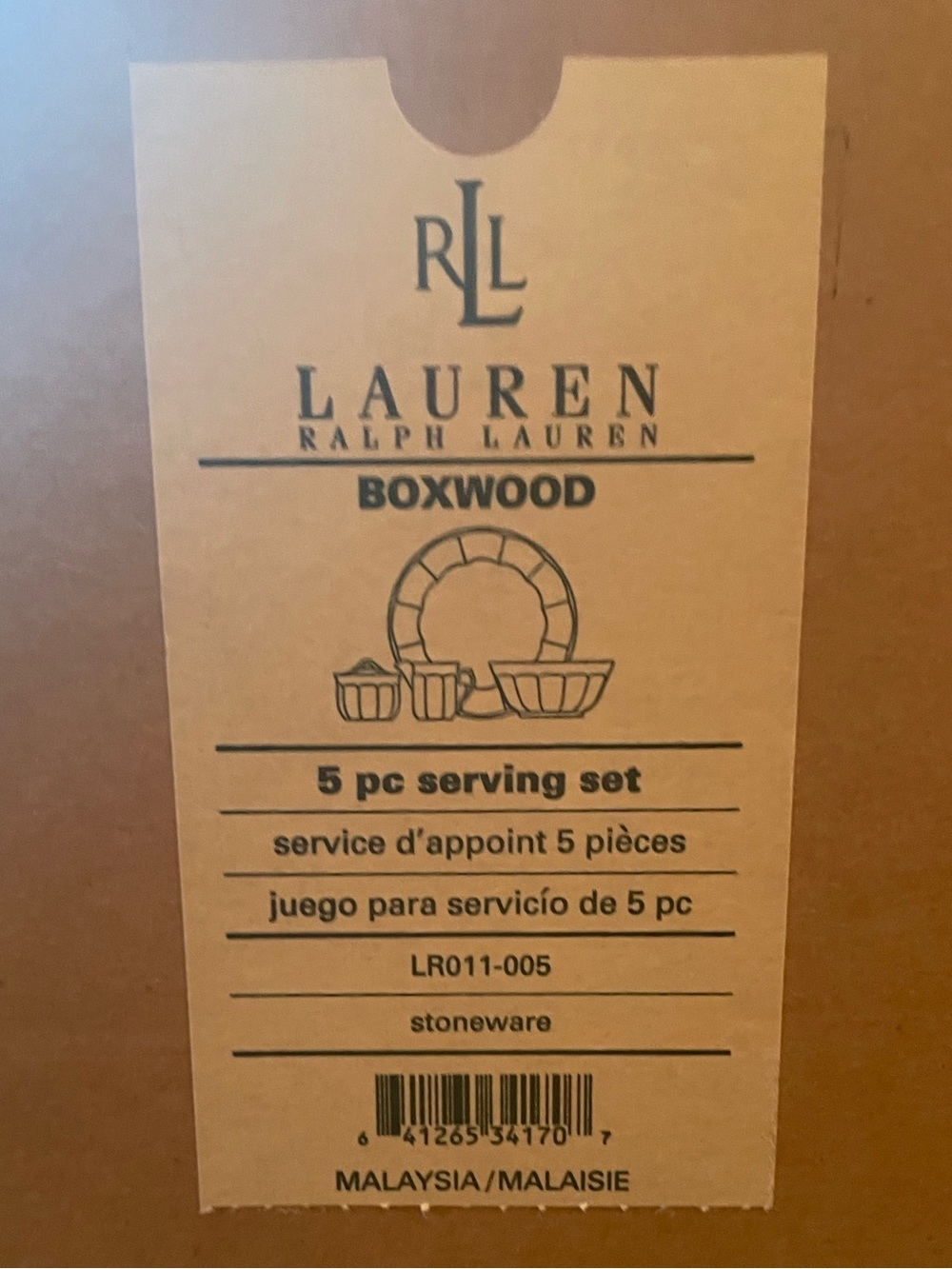 Ralph Lauren Boxwood 5 PC Serving Set
